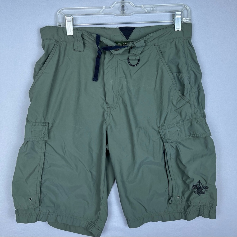 Boys Scout Of America Centennial Uniform Shorts Small Green Cargo Nylon Supplex